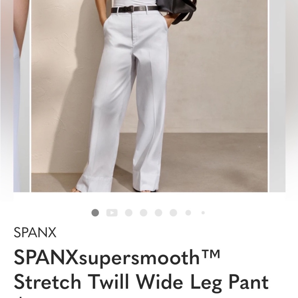 SPANX Light Gray Wide Leg Stretch Twill Pants